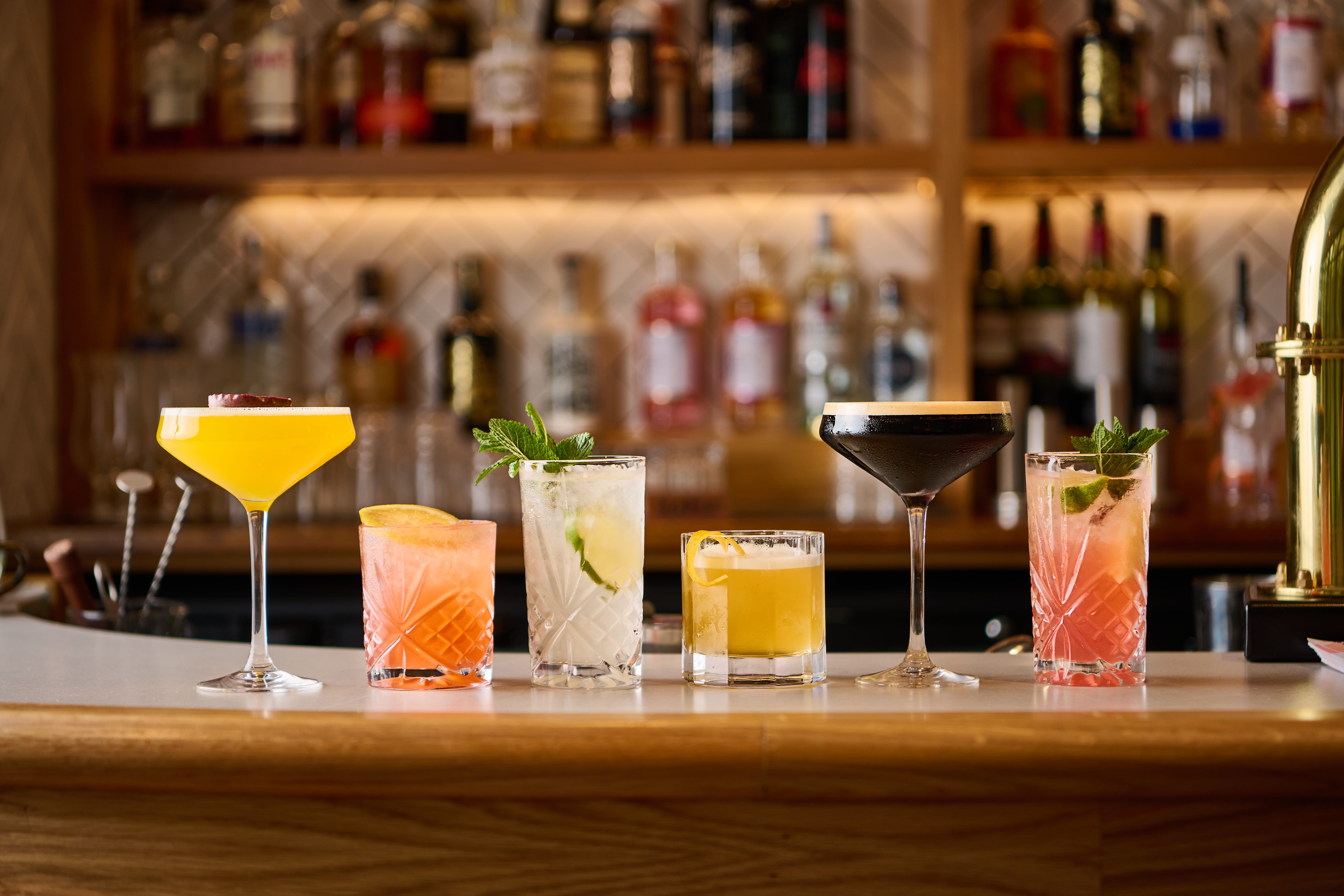 Passionfruit Martini, Rum Punch, Classic Mojito, Whisky Sour, Espresso Martini, Berry Mojito