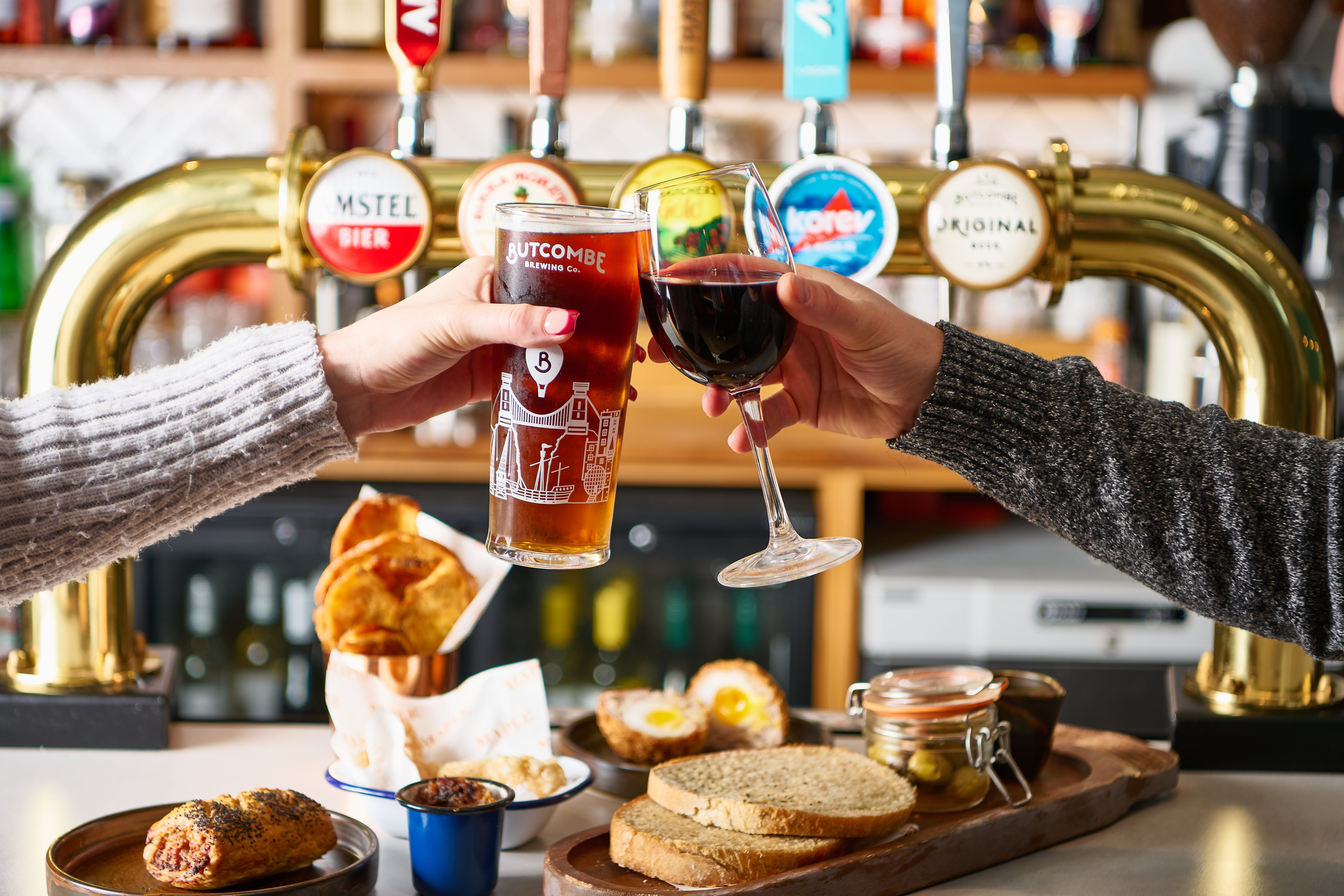 Drinking and snacks at The Maple