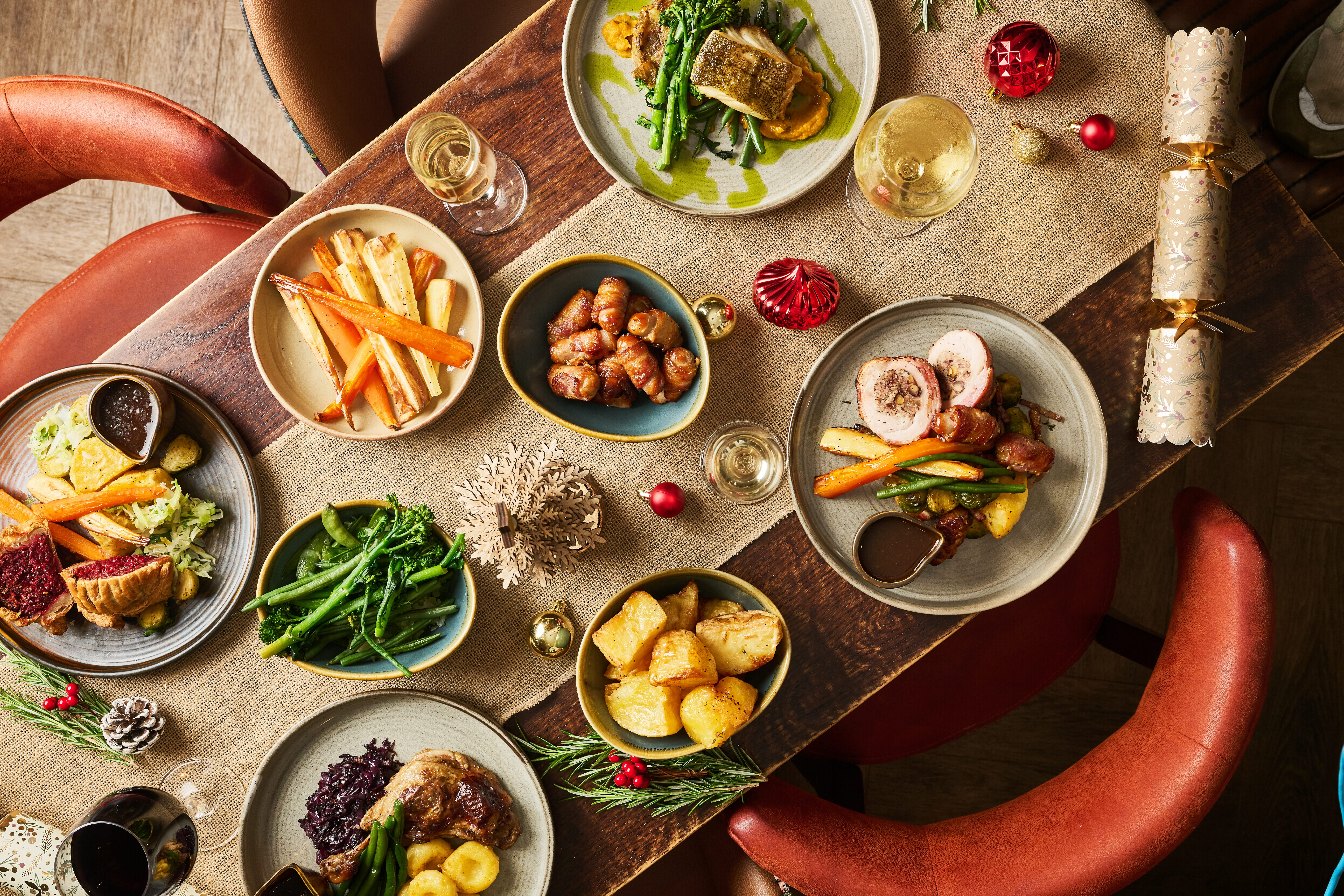 Christmas Set Menu Food on the table at The Maple Restaurant