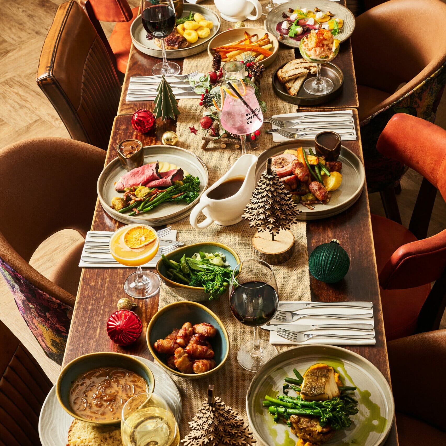 Christmas at The Maple 2024, big table of food